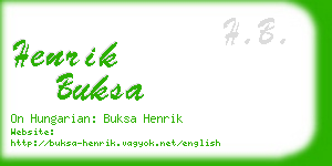 henrik buksa business card